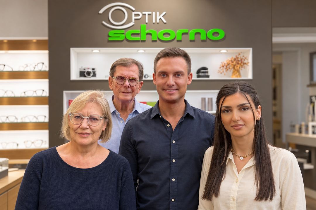 Verena und Paul Schorno mit ihrem Sohn Marco Schorno und Alejna Ameti im Geschäft in Volketswil (von links)